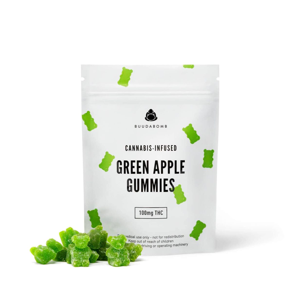 buuda bomb edibles 100mg green apple